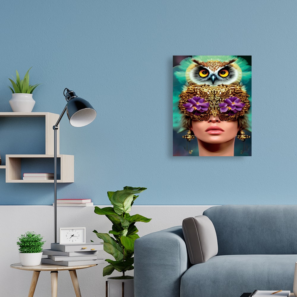 Revolutionäres Kunstwerk einer Priesterkönigin vom Grossreich Owl-Urija. 45 cm x 60 cm Leinwand | Canvas | Abstrakte Kunst für all Ihre Räume geeignet.