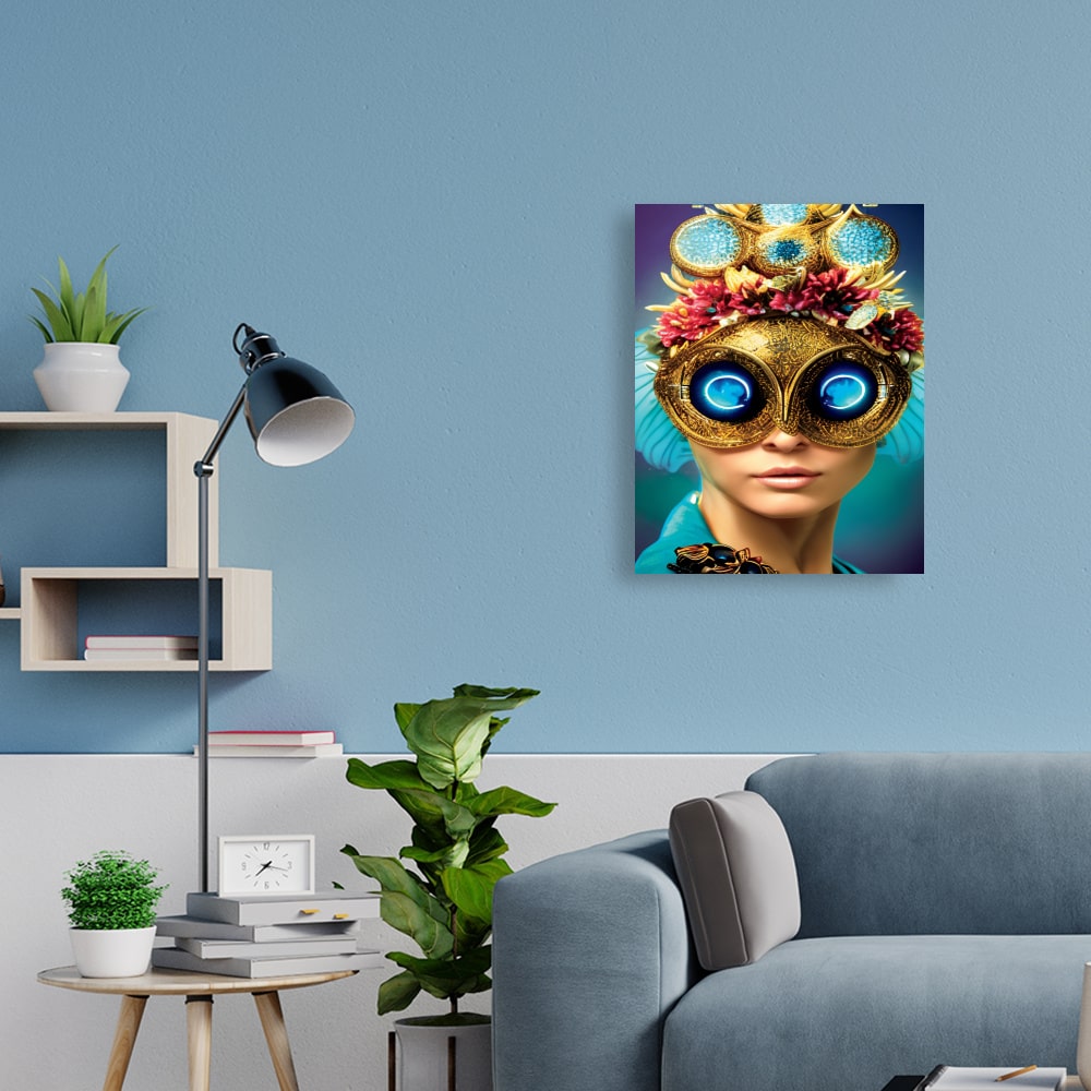 Revolutionäres Kunstwerk einer Priesterkönigin vom Grossreich Owl-Urija. 45 cm x 60 cm Leinwand | Canvas | Abstrakte Kunst für all Ihre Räume geeignet.