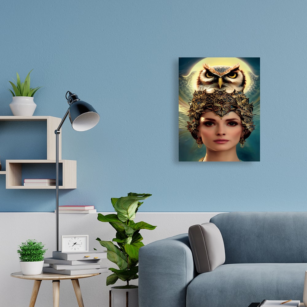 Revolutionäres Kunstwerk einer Priesterkönigin vom Grossreich Owl-Urija. 45 cm x 60 cm Leinwand | Canvas | Abstrakte Kunst für all Ihre Räume geeignet.