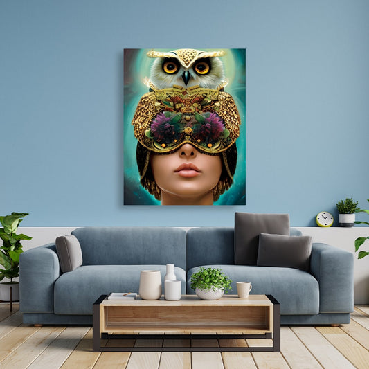 Revolutionäres Kunstwerk einer Priesterkönigin vom Grossreich Owl-Urija. 90 cm x 120 cm Leinwand | Canvas | Abstrakte Kunst für all Ihre Räume geeignet.