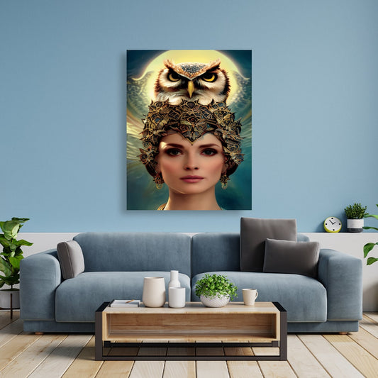 Revolutionäres Kunstwerk einer Priesterkönigin vom Grossreich Owl-Urija. 90 cm x 120 cm Leinwand | Canvas | Abstrakte Kunst für all Ihre Räume geeignet.
