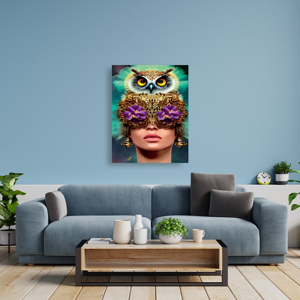 Revolutionäres Kunstwerk einer Priesterkönigin vom Grossreich Owl-Urija. 60 cm x 80 cm Leinwand | Canvas | Abstrakte Kunst für all Ihre Räume geeignet.