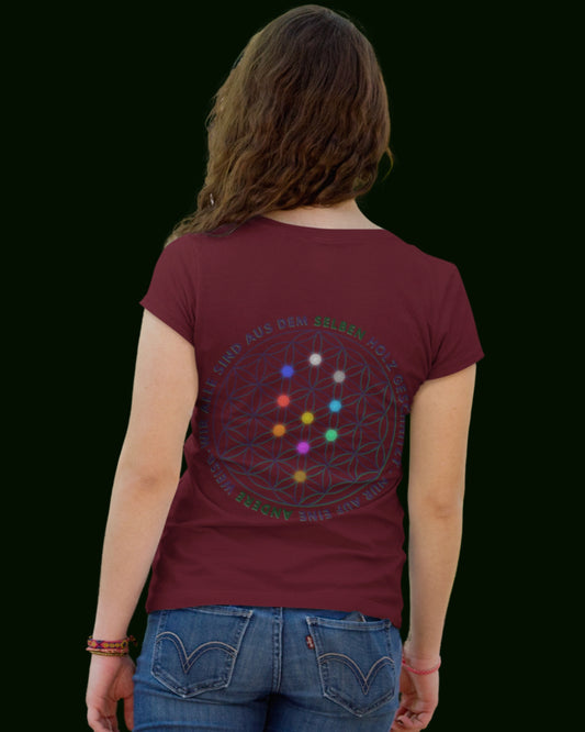Premium Damen T-Shirt | 100% Bio-Baumwolle | Blume des Lebens